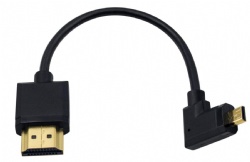 Extreme Thin Right Angled Micro HDMI Male to HDMI Male Cable for 1080P, 4K