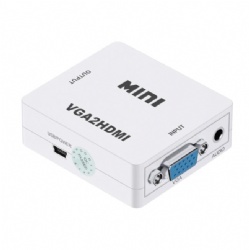 Mini VGA to HDMI Converter 3.5 Audio Video Adapter Full HD 1080P VGA2HDMI for PC Laptop Dispaly Projector White