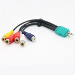 3.5mm+2.5mm male to 5RCA Stereo audio stereo cable