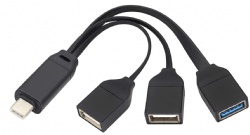 USB Type C 3.0 Male to 2 Port USB 2.0 + USB 3.0 Female OTG Splitter Cable,On The Go(OTG) for Smartphone,Laptops,Mouse Keyboards, More USB and Type-C Devices