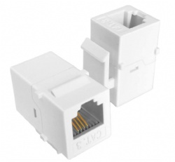 CAT3 Telephone Keystone Jack Phone Keystone Coupler RJ11 6P4C Female to Female White