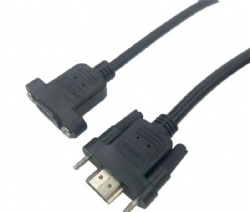 HDMI A male with panel mount to HDMI A female with panel mount screw cable